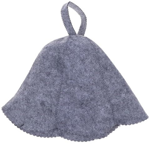 YUKORT Saunahut Filz Kopfschutz Bad Anti Hitze Free Size Duschhaube Sauna Hut Badezimmerzubehör Sauna Hut (Color : Gray)