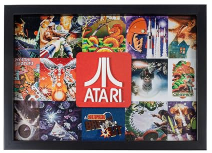 Offizielle Atari 3D-Gaming-Wandkunst, authentische Atari-Legends-Kollektion für Gaming-Setup, Gaming-Tapete, Spielzimmer-Dekor und Gaming-Wandaufkleber, schwarzer Rahmen – ThumbsUp!