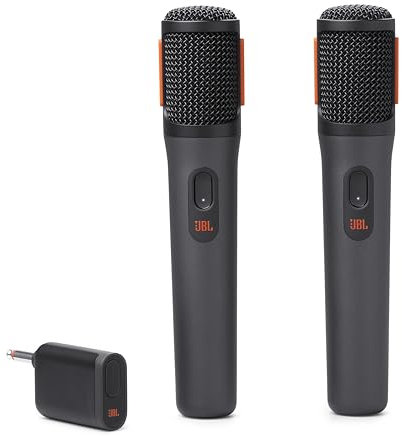 JBL PartyBox Wireless Mic Set of 2/2.4 GHz Digital Wireless Digital/Unidirectional Dynamic Microphone/Effective Distance Up to 98.8 ft (30 m) / Black JBLPBWIRELESSMIC