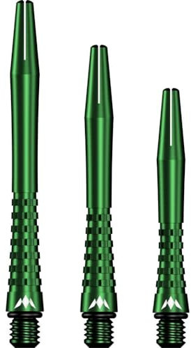 Mission Atom13 Anodised Metal Gripped Green - Dart Shafts Short