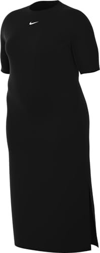 Nike Damen Kleid Sportswear Essntl Midi Dress, Black/White, DV7878-010, XS