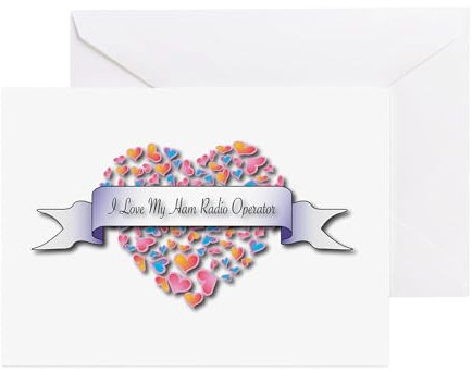 CafePress Love My Ham Radio Operator Greeting Cards (Pk Of 1 Greeting Card (10-pack), Note Card with Blank Inside, Birthday Card Glossy