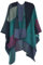 DiaryLook Damen Poncho Schal Winter Cardigan Übergroße Cape Elegant Poncho Für Frauen Umhang Damen Warm Geschenk Für Mutter Grünes und Schwarzes Kariert