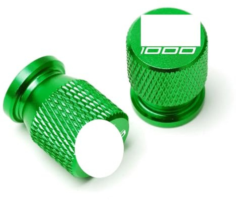 2 Stück Z1000 Motorrad-Reifenventil-Reifen-Luftanschluss-Abdeckkappe, luftdichte Abdeckungen für K-awasaki Z1000 2014 2015 2016 2017 2018 2019 - Grün