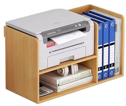 WANGHAI-666 Druckerständer Doppeltes Lagerregal, Mehrstufiges Erhöhungsregal, Kleines Bücherregal, Desktop-Druckerregal, Büro, Kopierer Druckerhalter(Yellow)