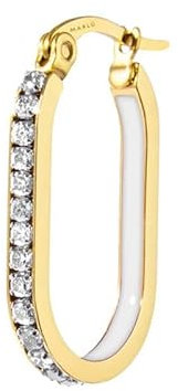 MARLU' Orecchino singolo ovale con zirconi e smalto 31OR0013G-W Acciaio
