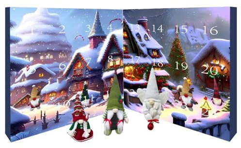 Adventskalender 2024, Gnome Adventskalender, Wichtel Adventskalender 2024, Weihnachtswichtel Adventskalender, Wichtel Adventskalender, Plüschzwerge Spielzeug für Kinder und Erwachsene