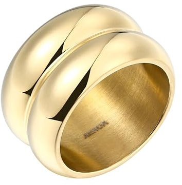 XENOX® Frame Duo Ring - Damen Ring aus hochwertigem Edelstahl, 100% Wasserfest | X2669G/54