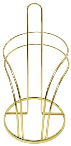 Porta asciugamani di carta da appoggio con finitura dorata, rotolo autoportante, robusto acciaio al carbonio, perfetto per cucina e sala da pranzo, 31 x 14 cm