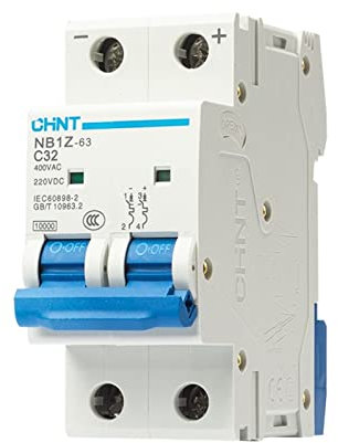 KZOWOVEV Disjoncteur DC MCB NB1Z-63 2P DC 12V 24V 220V for système PV 20A 32A 40A 400V AC(1A)