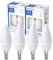 ehomeled E14 LED Kerzenlampe Kaltweiß (6500K), 470 Lumen 3,4W (=40W), Energiesparende LED Glühbirne, Ideal für Kronleuchter, 4er-Pack