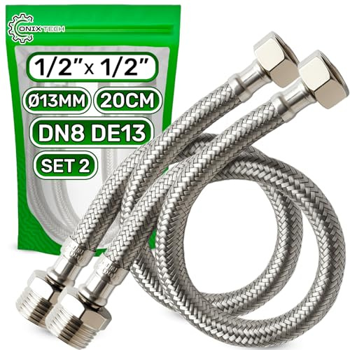 2 Flexible Eau 20cm Femelle 1/2” x Male 1/2” DN8 DE13 Température max 70°C