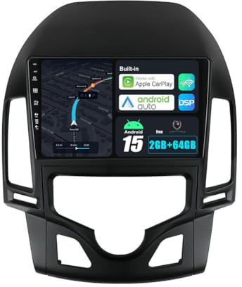 BXLIYER Android 15 Autoradio für Hyundai-H I30 (2006-2011) Sat NAV - Kabellos CarPlay Android Auto - Rückfahrkamera - 2G+64G - IPS 9 Zoll 2 Din - DAB Lenkradsteuerung Dual Band WiFi DSP Bluetooth
