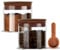 BOILMERIT 500ml Glass Coffee Canister with Wooden Lids and Scoop, Airtight Storge Container Set of 2 for Ground Coffee, Glass Jars for Cafe Beans Storage Bar Organizer