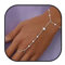 Calkkrer 18K Goldener Stern-Verlinkter Finger-Chain Armband & Ring Set, Sommer-Elegant mit Strass, Gold Plattiertes Wasserfest Finger Ring Armband mit Zirkonia Besatz