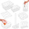 K Aktual Set de Cocina 8 Piezas en Metal, Servilletero, Servilletero de Mesa, Fruteros de Cocina, Portarrollos Papel Cocina, Porta Rollos de Papel Cocina, Accesorios Cocina, Cubertero, Color Blanco