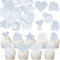Gyufise 54Pcs Edible 25th Anniversary Cupcake Toppers Silver Happy Wedding Glutinous Rice Paper Cheers to 25 Years We Still Do Picks Party Cake Decorations Supplies