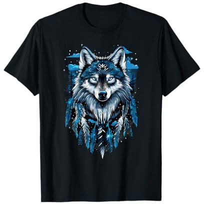 Coiffe en plumes amérindiennes - Loup - Chef indien T-Shirt