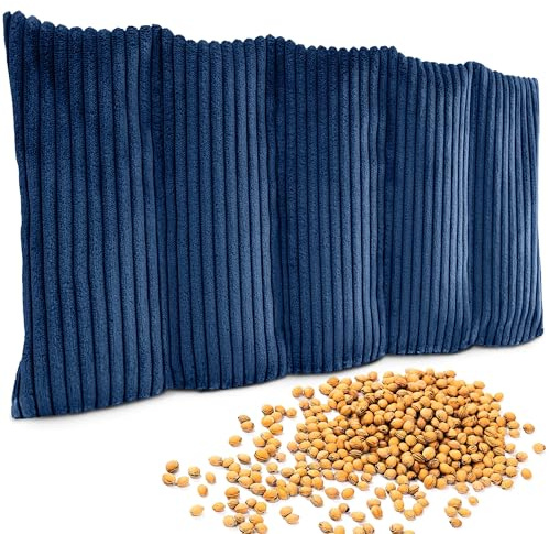 Amilian Körnerkissen 55x20 cm mit 100% Kirschkernen – Wärmekissen & Kältekissen für Mikrowelle, Backofen & Gefrierfach – ideal für Rücken, Schulter, Bauch & Nacken - Mitternachtsblau