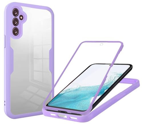 Coque pour Samsung Galaxy A56, Antichoc Housse avec Protection d'écran, 360° Téléphone Etui Double Face Case Transparent Intégrale Coque pour Samsung Galaxy A56 -Violet