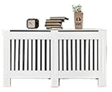 IUVYTA Painted MDF Cabinet with Vertical Slats, High Wooden Shelf for Heating für Schlafzimmer(L)