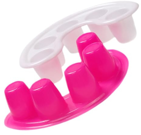 Cuenco para Remojo de Uñas de Plástico de 5 Orificios, 2 Piezas | Salón Profesional, Uso Uñas Postizas, Diseño Simple, Herramienta Práctica y Segura