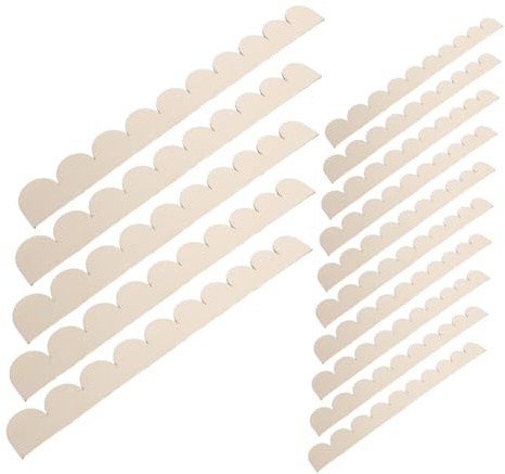 jojofuny 20pcs Scalloped Edge Wood Trim Molding for Door Frame and Cabinet Shelves Unfinished Decorative Wood Borders for DIY Home Wall Solid Crafting Strips