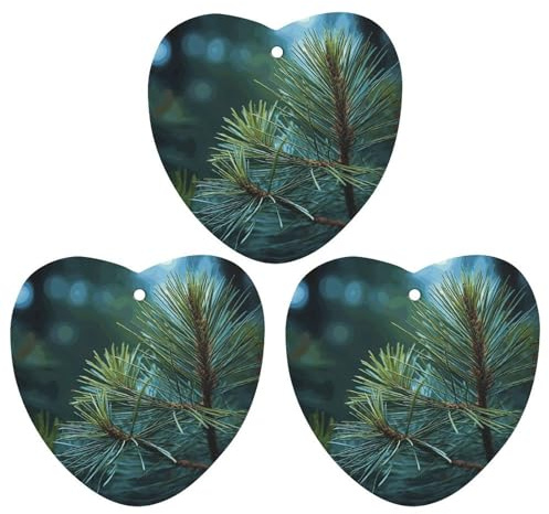 3-Pack Car Air Freshener Cards Double Sided Hanging Pine Tree Green Needles Air Freshener Scented Cards for Car, Room, Bathroom | Long-Lasting Fragrance, White-style
