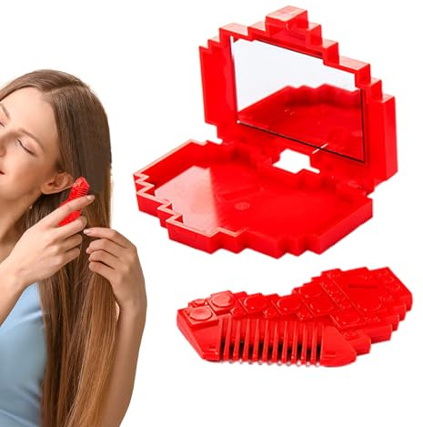 xowwyue Spliss Haartrimmer,Pony Schneidekamm Mit Spiegel | Herzförmiger Spliss-Cutter | Für Die Persönliche Pflege Zuhause, Die Tägliche Routine, Auf Reisen, Outdoor Und Schnelle Wartung