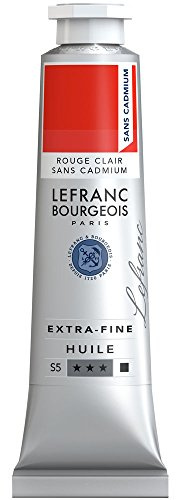 Lefranc Bourgeois 405053 extra feine Ölfarbe in Künstlerqualität aus hochwertigen Pigmenten, lebendige Farben, hohe Lichtechtheit, 40ml Tube - Hellrot Kadmiumfrei
