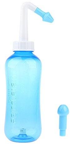 Dolity 500ml Heuschnupfen Nasendusche / Trockener Nase Nasendusche Nasenspülung Nasenreinigung Nase Spülen - Blau - Kunststoff oder Silikon - Wasserfest - Kabelgebunden - Für alle Altersgruppen