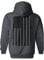 Tcombo Unisex Kapuzenpullover, USA-Flagge, Used-Look, Schwarz - Grau - Groß