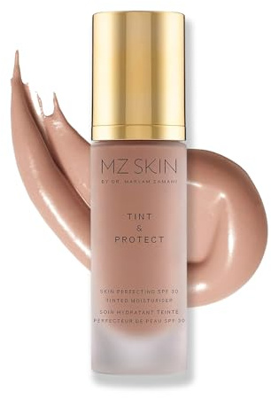 MZ SKIN | TINT & PROTECT Skin Perfecting SPF 30 | Tinted Moisturiser Face 30ml | Lightweight Skin Care Moisturiser | With Vitamin C And Hyaluronic Acid