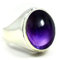 Jewelryonclick Damen Herren Unisex Kinder - Oval Natürlicher Amethyst-Cabochon