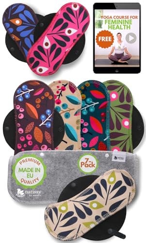 Öko Slipeinlagen waschbar aus Bio Baumwolle (Größe S, 7er-Pack); kleine, dünne Slipeinlagen Damen & Mädchen MADE IN EU; waschbar bei hoher T°; 100% atmungsaktiv (kein PUL/TPU) für täglichen Ausfluss