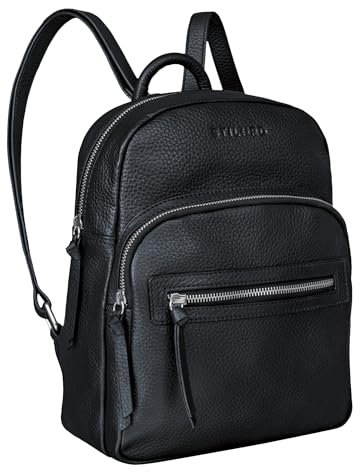 STILORD Damen-Rucksack aus Leder schwarz - Vintage Frauen-Rucksack - Kleine Tasche aus Echtleder - Handtasche 'Alba'