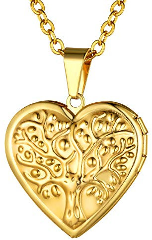 Camafeos Relicarios para Foto de Memoria Forma Arbol de Vida Colgante Guardapelo Oro para Foto