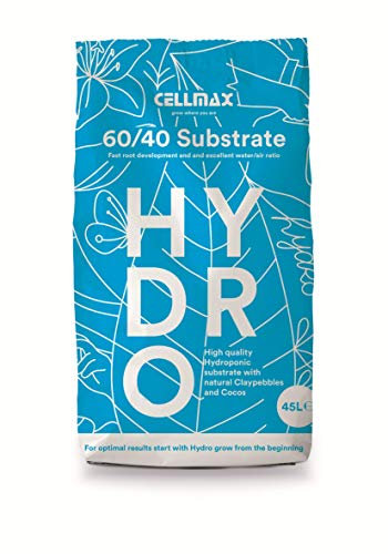 Cellmax 60/40+ Hydro-Cocos Mix | Blumenerde-Mischung aus Kokos & Tonpellets | Ideales Wasser/Luft-Verhältnis | Kokosfasern sorgen für Pufferkapazität | Tonpellets für schnelle Drainage | 19,5 KG (45L)