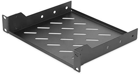 DIGITUS Estantería - 1 U - 10 Pulgadas (254 mm) - para Armario de Red - 200 mm de Profundidad - Chapa de Acero Perforada - Negro