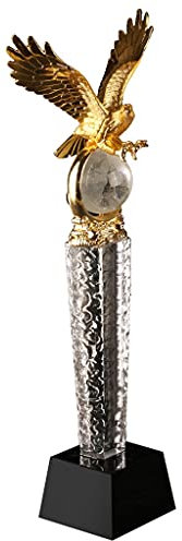 DXIUMZHP Trofei Grande Trofeo in Metallo, 40 Cm di Altezza, Coppa Campione di Cristallo Personalizzata, Eagle Winners Cup, Lettere Gratuite Cristallo Trasparente Alto (Color : Gold, Size : 8x8x40cm)