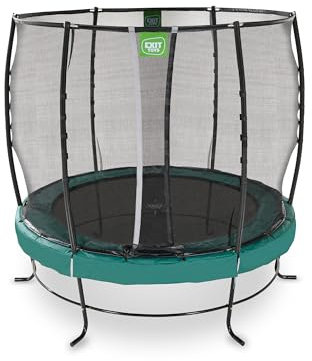 EXIT Toys Lotus Premium Trampolin - ø253cm - Mit Fußschutzsystem - Kleines Trampolin mit Extra Starkem und Stabilem Rahmen - Lange Federn für Erfahrene Springer - Wasserfest - Grün