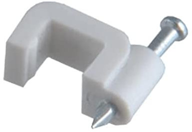 Nagelschelle mit Nägel 5x3mm 100 Stück FLOP Schelle Kabel Kabelklemme weiss