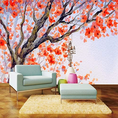 3D Mural Papier Peint Auto-Adhésif Chambre D'Enfant Peinture À L'Huile Abstraite Prune Affiches Stickers Muraux Garçon Fille Adolescent Chambre Salle De Jeux Décoration Murale Moderne Effet 3D Mur De