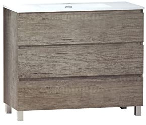 Baikal Mueble de Baño TRIX. Mueble 3 cajones, con Patas. Varios Acabados y Medidas. Mueble Montado. 3 Cajones 100 cm Nebraska