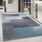 HomebyHome Teppich Wohnzimmer 80x250 cm Läufer Grau und Blau Kariert Design - Schlafzimmer Teppich Kurzflor Extra Weich Pflegeleicht Teppiche Waschbar für Küche - Carpet Living Room