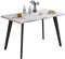 CLIPOP Küchentisch Esszimmertisch 120 x 80 cm - 4 Personen gerecht | Weiße MDF-Matt-Fläche | Stahlbeine - Rechteckige Tischplatte