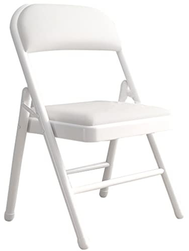 Klappstuhl Klappstuhl Balkon Bequem Vorsitzender Der Büroschulungskonferenz, Klappbarer Esszimmerstuhl Für Den Haushalt, Leichter Schlafsaal-Rückenstuhl, Tragkraft: 200 Kg ( Color : Weiß , S : 45*45*7