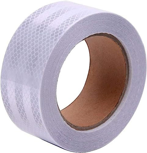 ONTWIE Ruban Réfléchissant Blanc 20m x 5cm - Réflecteur Imperméable Auto-adhésif de Sécurité - Bande d'Avertissement Visible