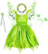 YOSICIL Kleid der Prinzessin Tiana für Mädchen Tinkerbell Kinder mit Schmetterlingsflügeln Zauberstab Haarband Karneval Cosplay Kleid Geburtstagsparty,Grün,120