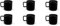 Excelsa Nordic - Juego de 6 tazas de café negras, cerámica Stoneware, capacidad 80 ml.